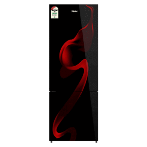 Haier 237 Litres 4 Star Frost Free Double Door Bottom Mount Convertible Refrigerator with Turbo Cooling Technology (HRB-2764PSG-E, Spiral Glass Black)