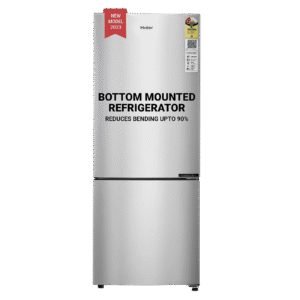 Haier 237 Litres 2 Star Frost Free Double Door Bottom Mount Convertible Refrigerator with Anti-bacterial Gasket (HEB-242GS-P, Moon Silver)