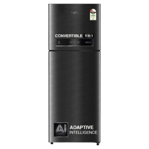 Whirlpool Intellifresh 411 Litres 2 Star Frost Free Double Door Convertible Refrigerator with Stabilizer Free Operation (IF INV CNV PLATINA, Grey)