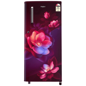 Whirlpool WDE 184 Litres 2 Star Direct Cool Single Door Refrigerator with Anti Bacterial Gasket (72680, Wine Bloom)