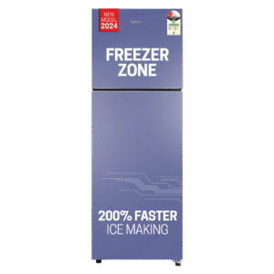 Haier 240 Litres 2 Star Frost Free Double Door Refrigerator with Anti-Bacterial Gasket (HEF252ERBP, Radish Blue)