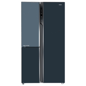 Haier Vogue Series 598 Litres 3 Star Frost Free Side by Side Refrigerator with Expert Inverter Technology (HRT-683GOG, Grey Onyx Glass)