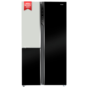Haier 598 Litres 3 Star Frost Free Side by Side Refrigerator with Deo Fresh Technology (HRT-683KWG-P, Black & White)