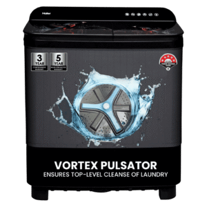 Haier 9 kg Semi Automatic Washing Machine with Softfall Techonology (HTW90-178FL, Black)