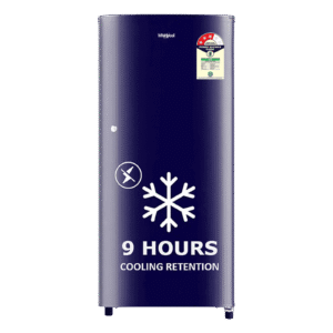 Whirlpool WDE 184 Litres 3 Star Direct Cool Single Door Refrigerator with Antibacterial Gasket (72684, Sapphire Blue)