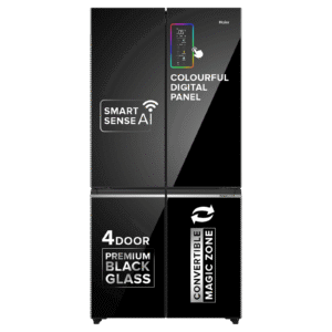 Haier 630 Litres Frost Free French Door Smart Wifi Enabled Refrigerator with Motion Sensor (HRB-700KGU1, Black Glass)