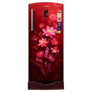 LLOYD 216 Litres 4 Star Direct Cool Single Door Refrigerator with Auto Defrost (GLDF244SOWB2LC, Ornate Wine)