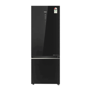 Haier 355 Litres 2 Star Frost Free Double Door Bottom Mount Convertible Refrigerator with Triple Inverter Technology (HRB-4052PKGA-P, Black Glass)