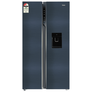 Haier 596 Litres 3 Star Frost Free Side by Side Refrigerator with Built-in Water Dispenser (HRS-682WUSU1, Ultramarine Steel)