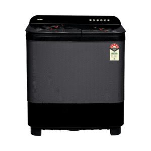 Haier 11 kg 5 Star Semi Automatic Washing Machine with Softfall Techonology (178, HTW110-178FLN, Black)