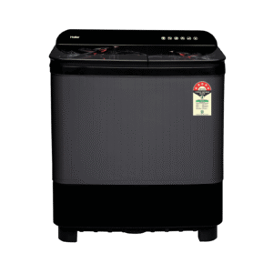 Haier 9 kg 5 Star Semi Automatic Washing Machine with Softfall Techonology (178, HTW90-178FLN, Black)